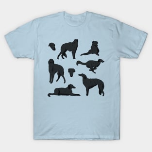 Black borzoi illustration pack T-Shirt